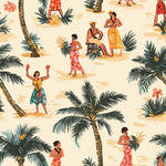 Vintage Hawaii Tiki Fabric - Soft and Lightweight 100% Poly, Ideal for Clothing, by Yard - US Shipping