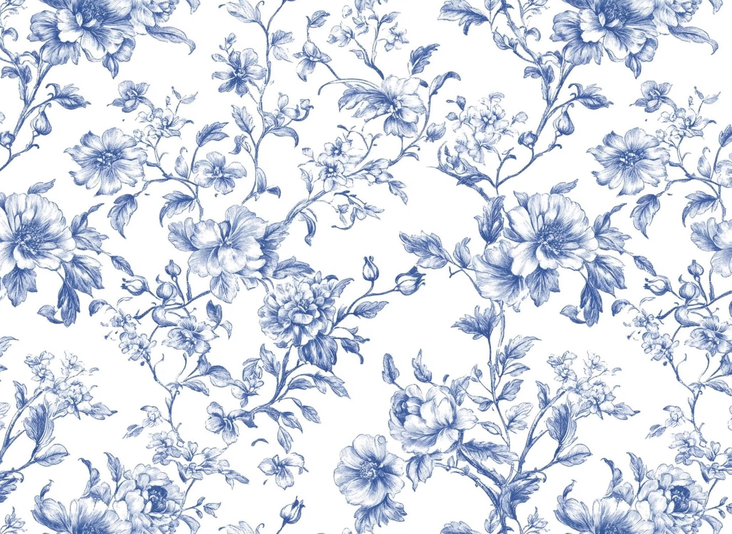 Blue toile Fabric fabric by the yard. 60”with french style toile fabric for homedeco, tablecloth, curtain.