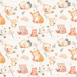 Baby bear fabric - kids clothing family bear baby shower Fabric by the Yard