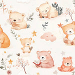 Baby bear fabric - kids clothing family bear baby shower Fabric by the Yard
