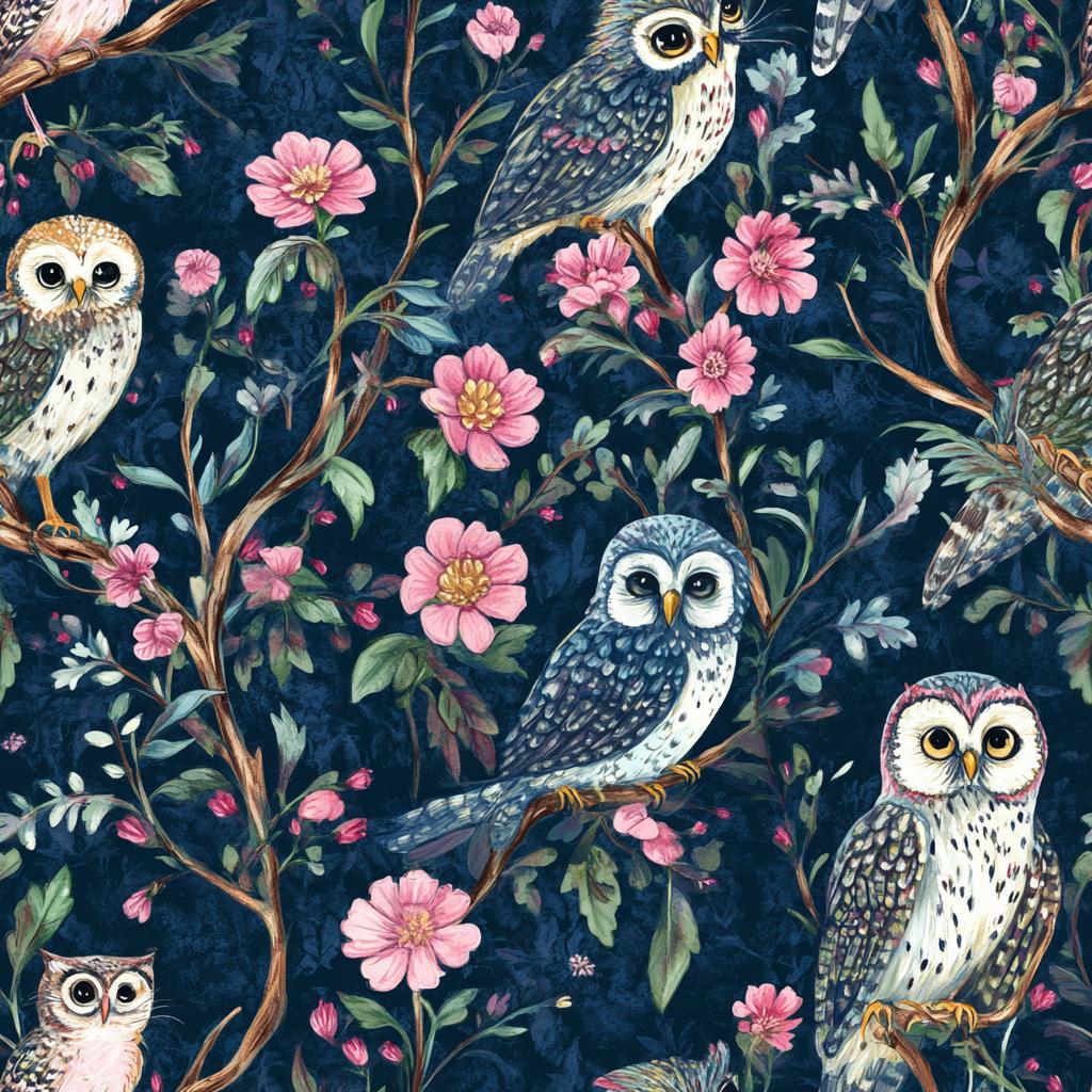 owl  Fabric by the Yard