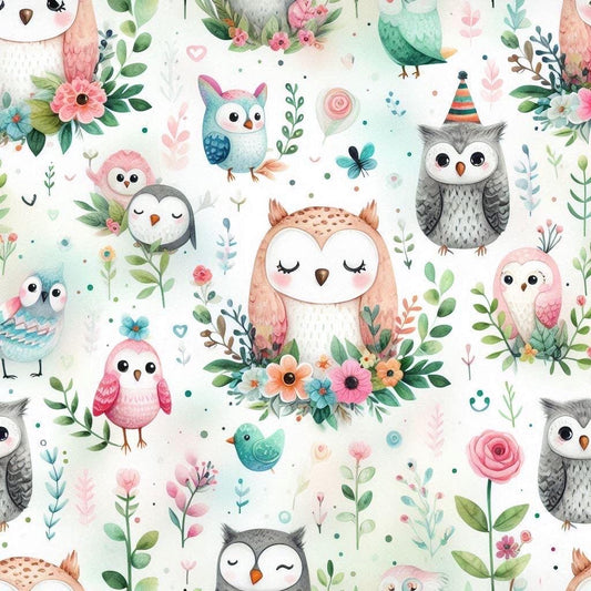 owl  Fabric by the Yard