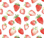 cute strawberry illust watercolor pattern  Fabric by the Yard.