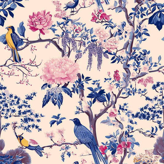chinoiserie, enchanted forest.japanese flower_japanese_fabric