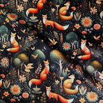 Woodland Fabric, Fox Fabric, Woodland , Wild forest Animal fabris, Fabric By The Half Yard