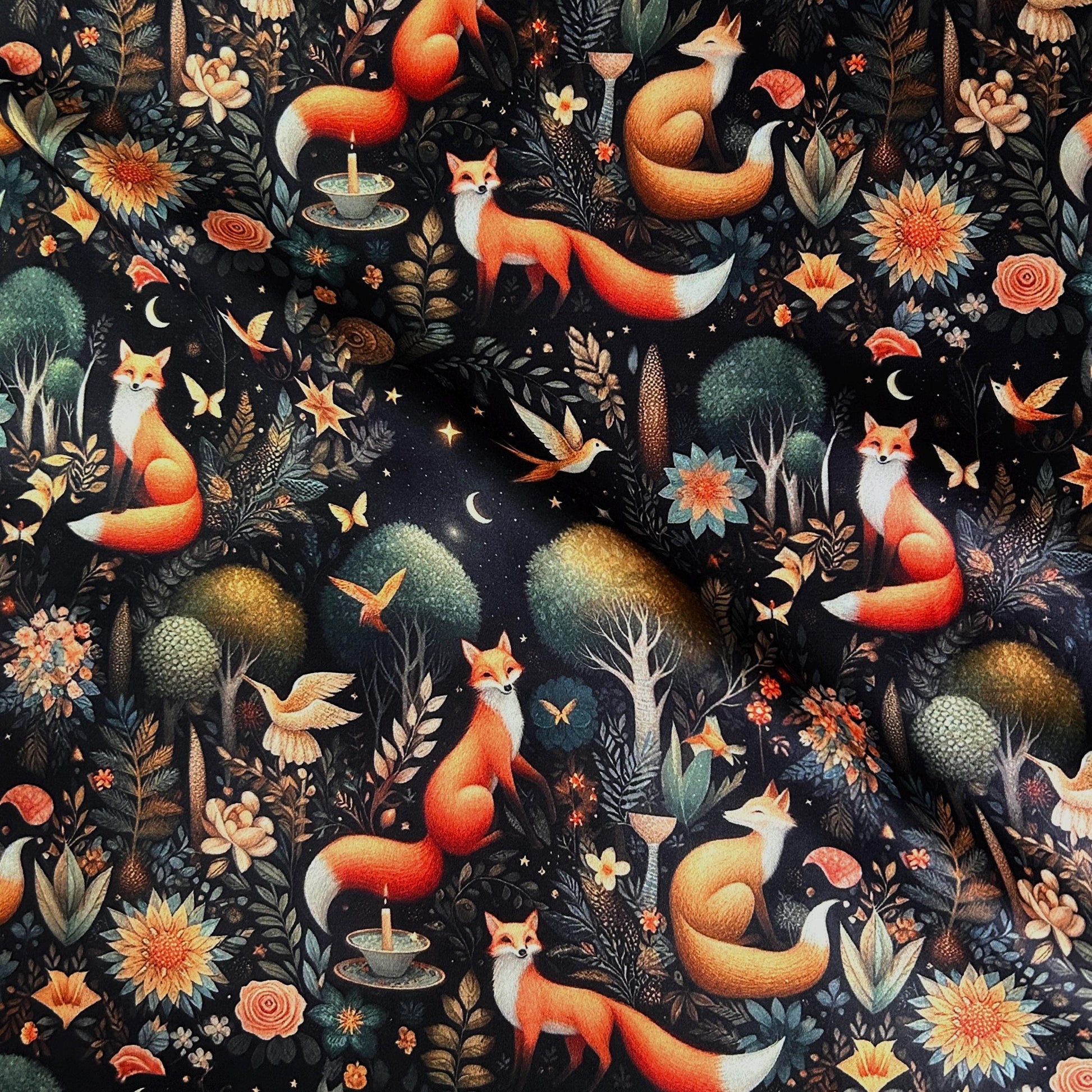 Woodland Fabric, Fox Fabric, Woodland , Wild forest Animal fabris, Fabric By The Half Yard