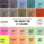 TRI Jersey PD Solid Color. 60" width. Fabric By The Yard.