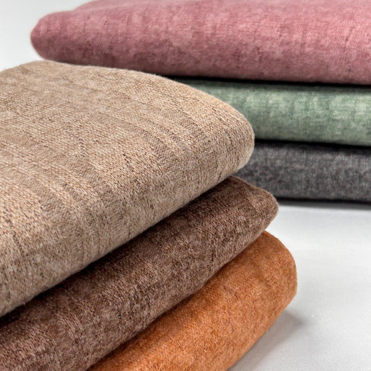 Cable twist knit Fabric by the yard. Bagy-S PD Solid Color fall sweater. Brown fabric. fall fabric. soft texture. baby fabric.