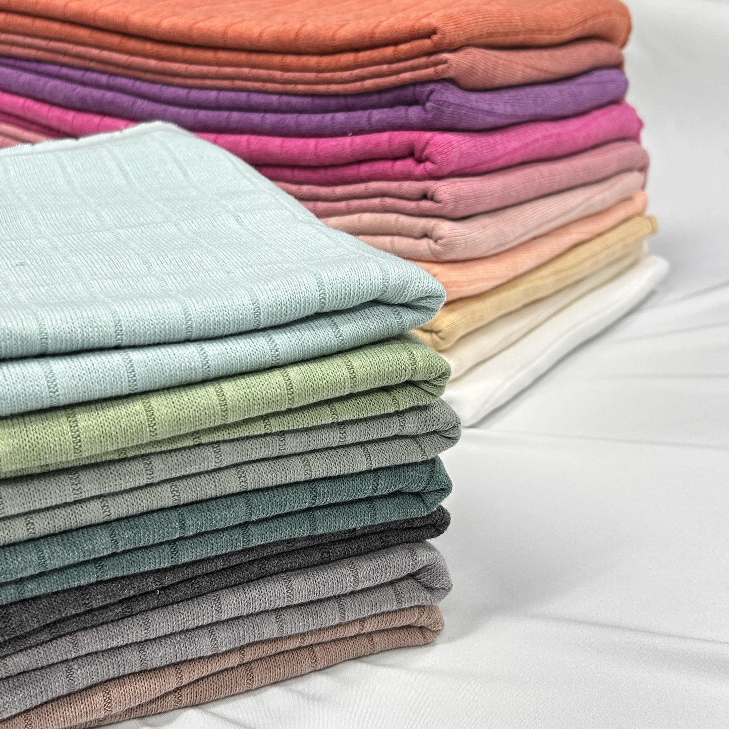 Band Rib fabric. Solids variety, fabric by yard, sweatshirts, tops , children's wear. multi color