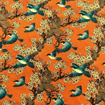 orange_ans_teal_colored_japanese_fabric. Oriental Fabric. asian fabric