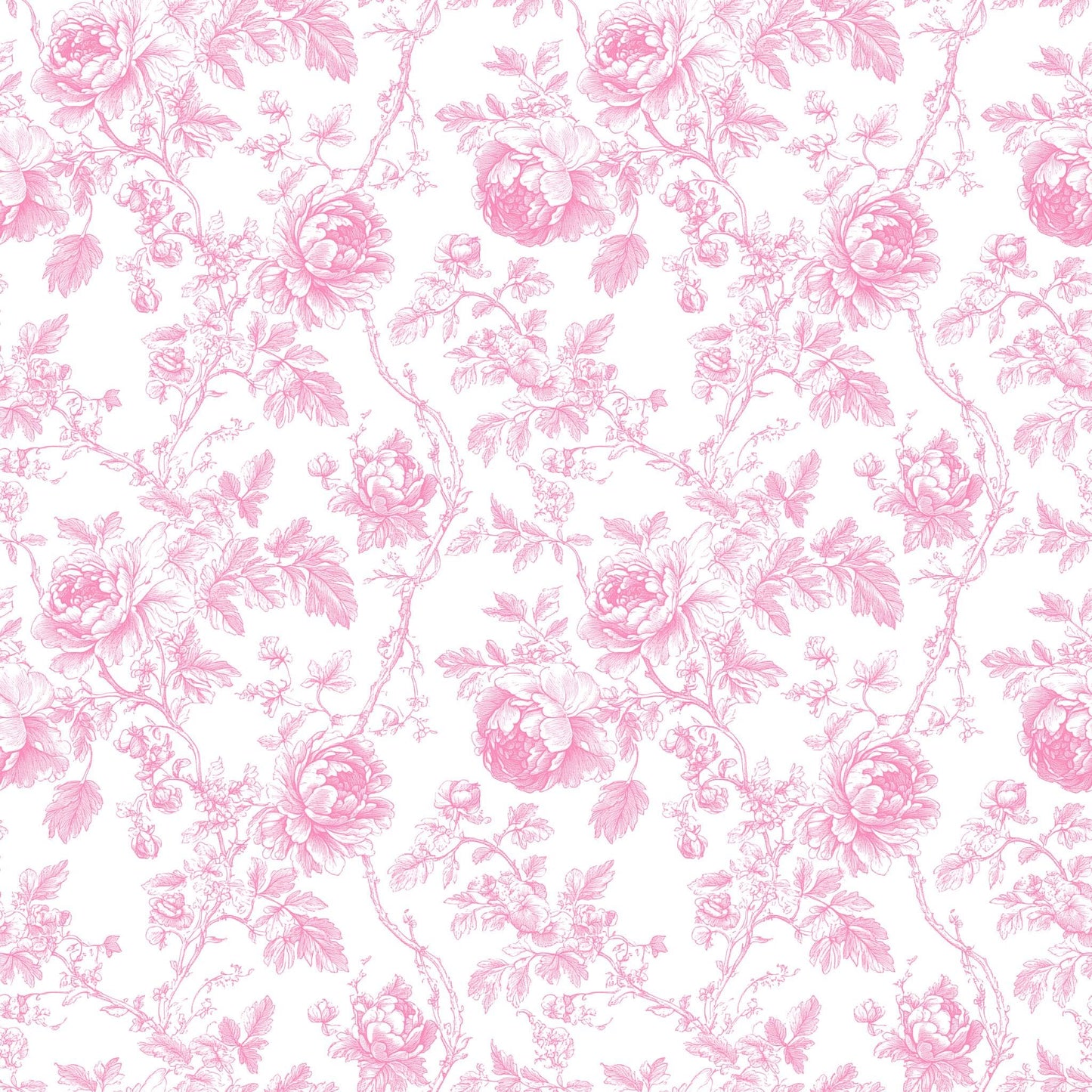 Vintage pink Toile fabric, sky blue Toile fabric by the yard.