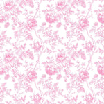 Vintage pink Toile fabric, sky blue Toile fabric by the yard.