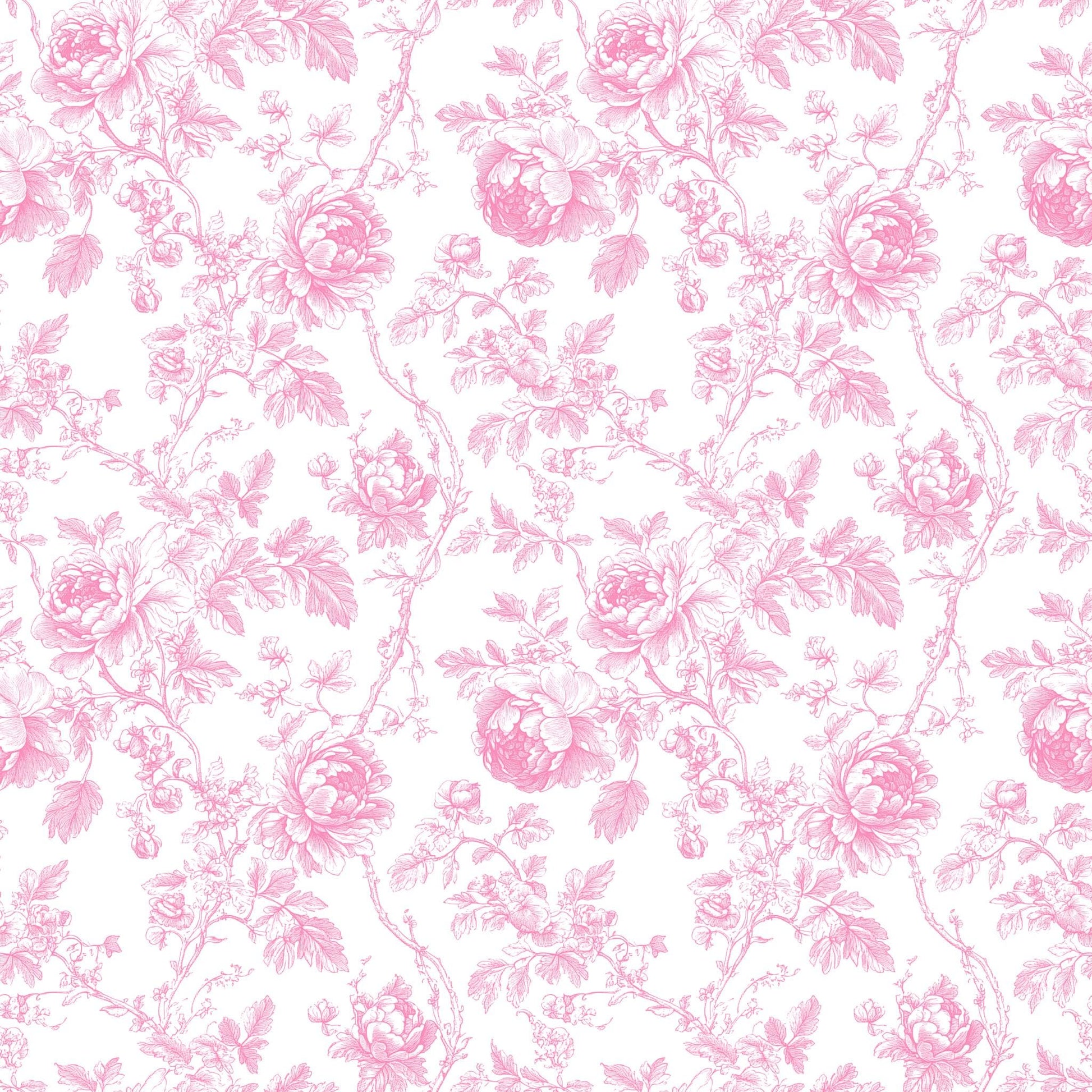 Vintage pink Toile fabric, sky blue Toile fabric by the yard.