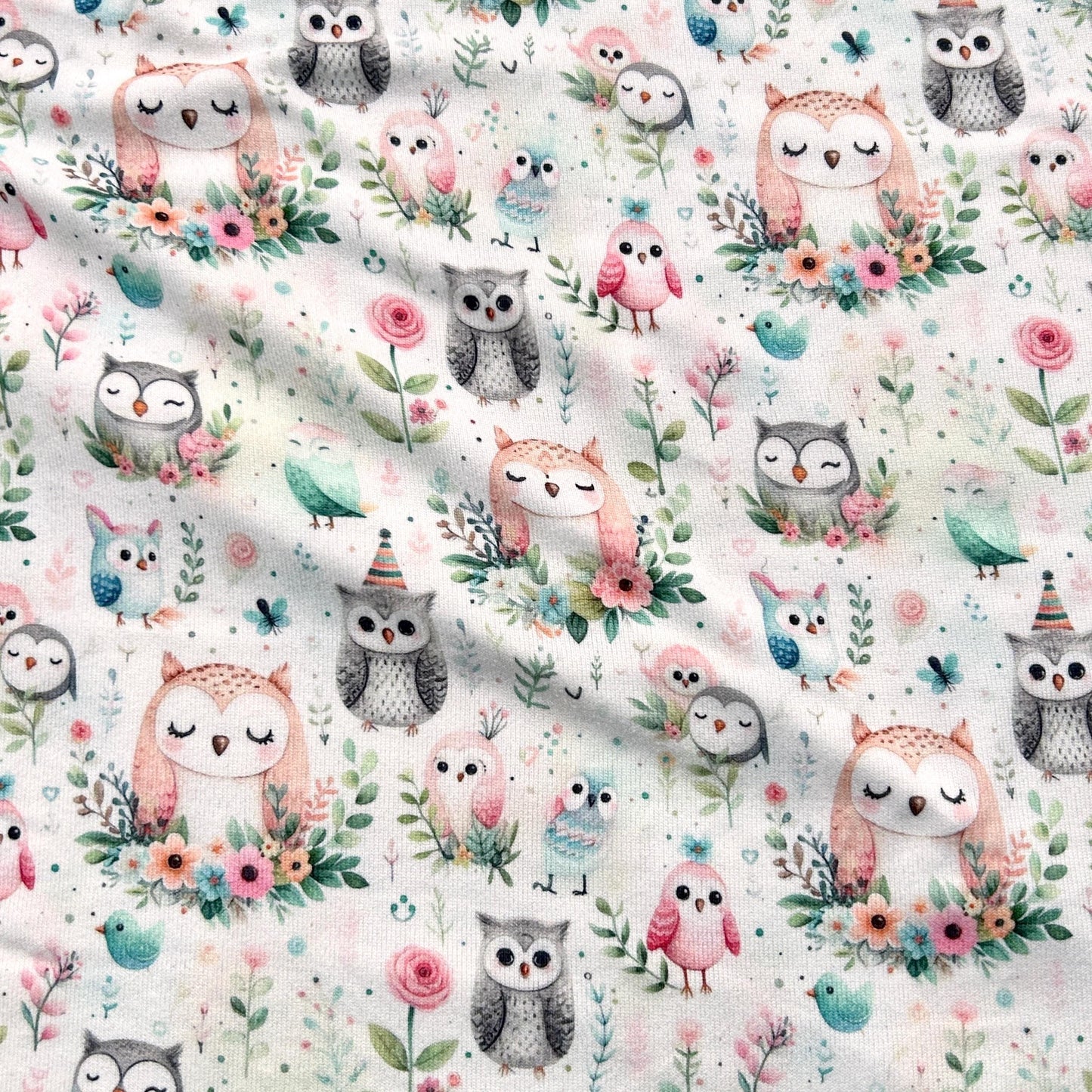 Owl Fabric by the Yard. kids fabric. cute animal fabric.