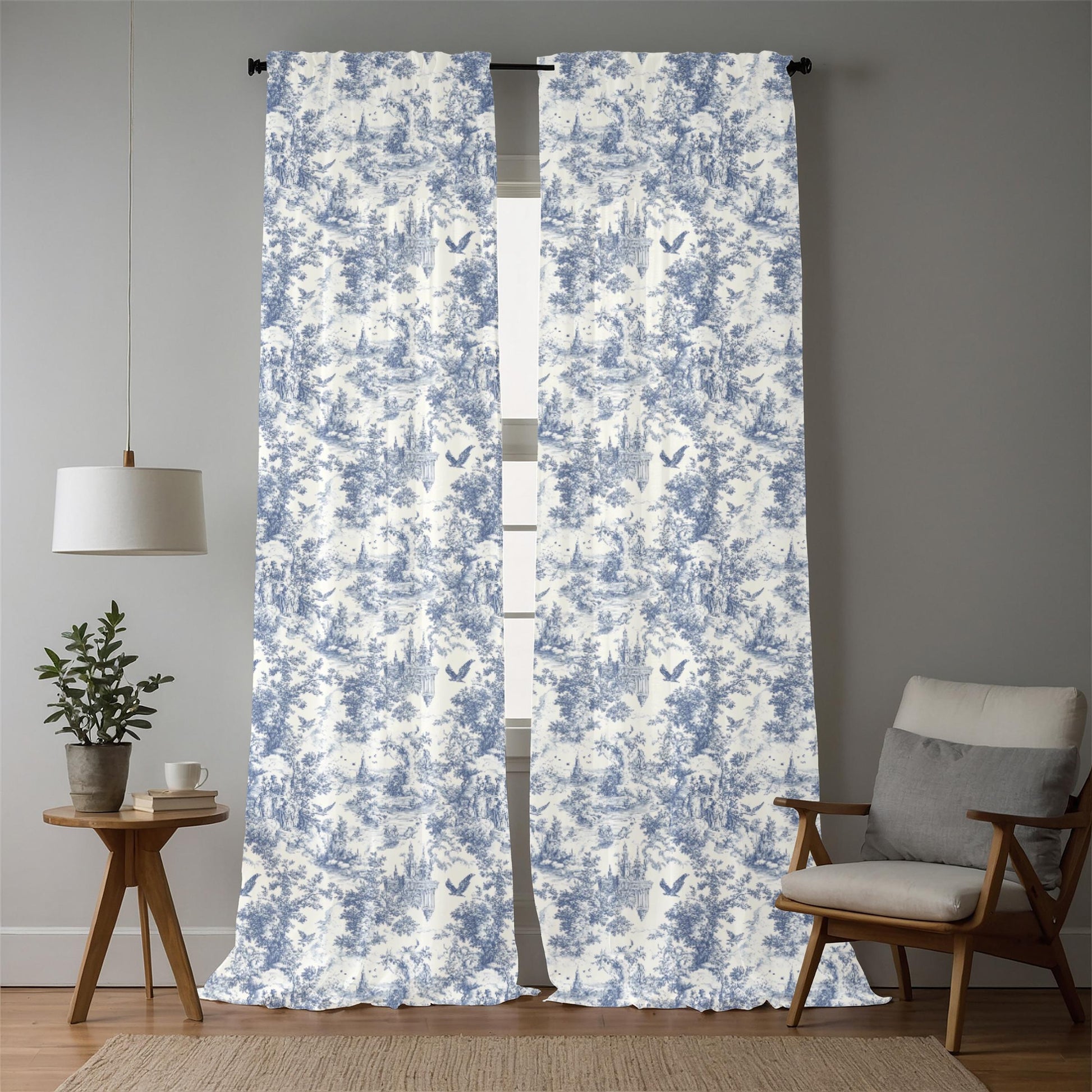 Toile Fabric by the Yard French Country Garden. Material thin summer Red fabric. Gift Wrapping Fabric Vintage Style. Sewing Gift for Mom