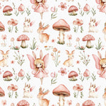Fairy tale fabric. wonderland. watercolor illustrations of whimsical animals in Fabric By the yard