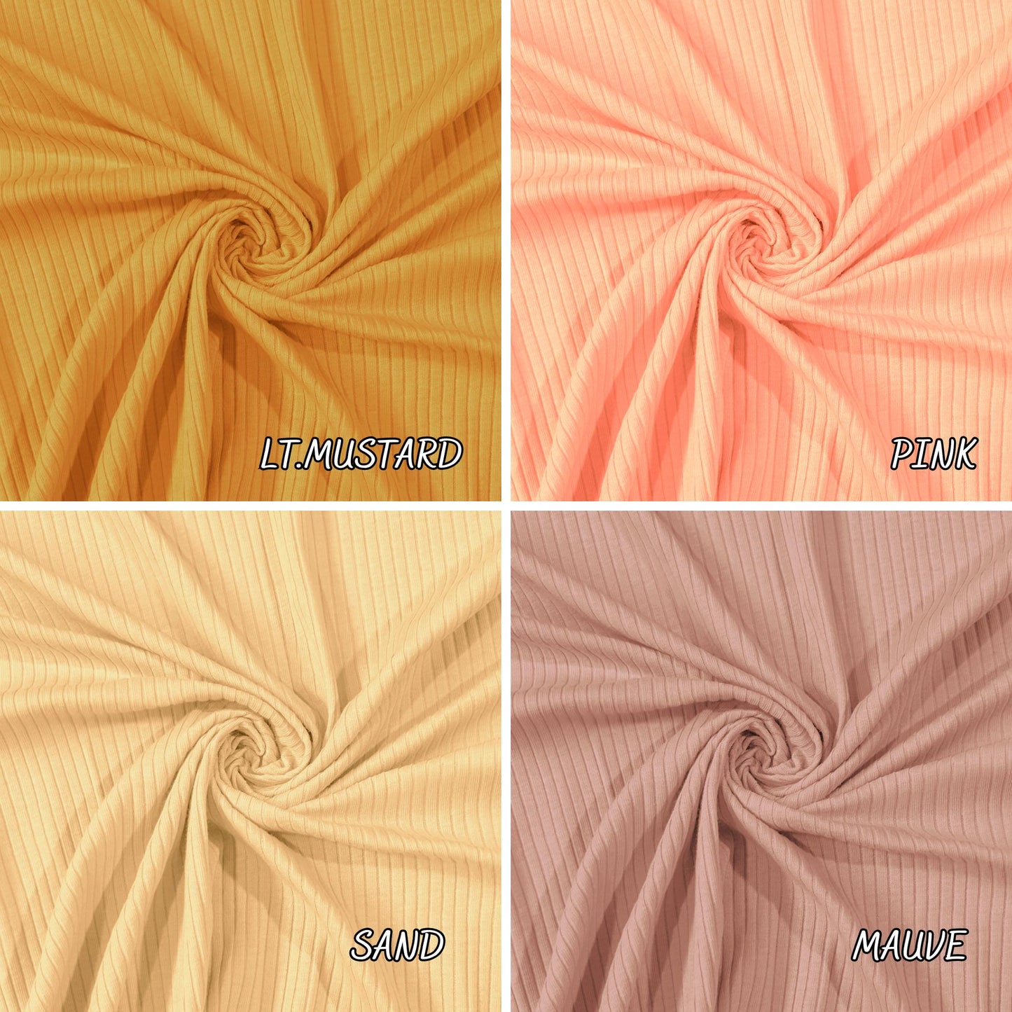Cotton Rib 5x2 Solid Color. 60" width. Fabric By The Yard. for T-Shirts - Clothing Trim, Cuffs, Collars