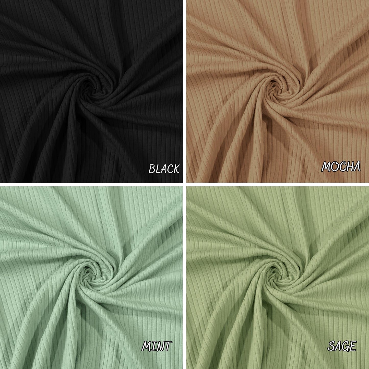 Cotton Rib 5x2 Solid Color. 60" width. Fabric By The Yard. for T-Shirts - Clothing Trim, Cuffs, Collars