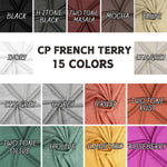 CP French Terry fabric. Stretch Fabric by yard. soft fabric. pajama, sweatshirts, tops , children's wear. fall fbric. wholesale fabric.
