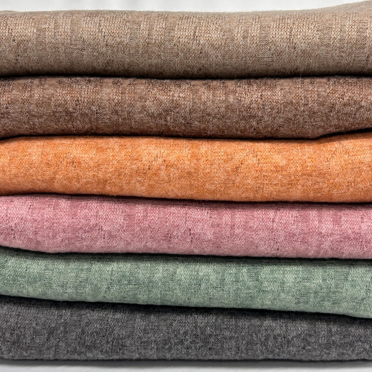 Cable twist knit Fabric by the yard. Bagy-S PD Solid Color fall sweater. Brown fabric. fall fabric. soft texture. baby fabric.