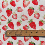 strawberry fabric. watercolor illust pattern Fabric by the Yard.