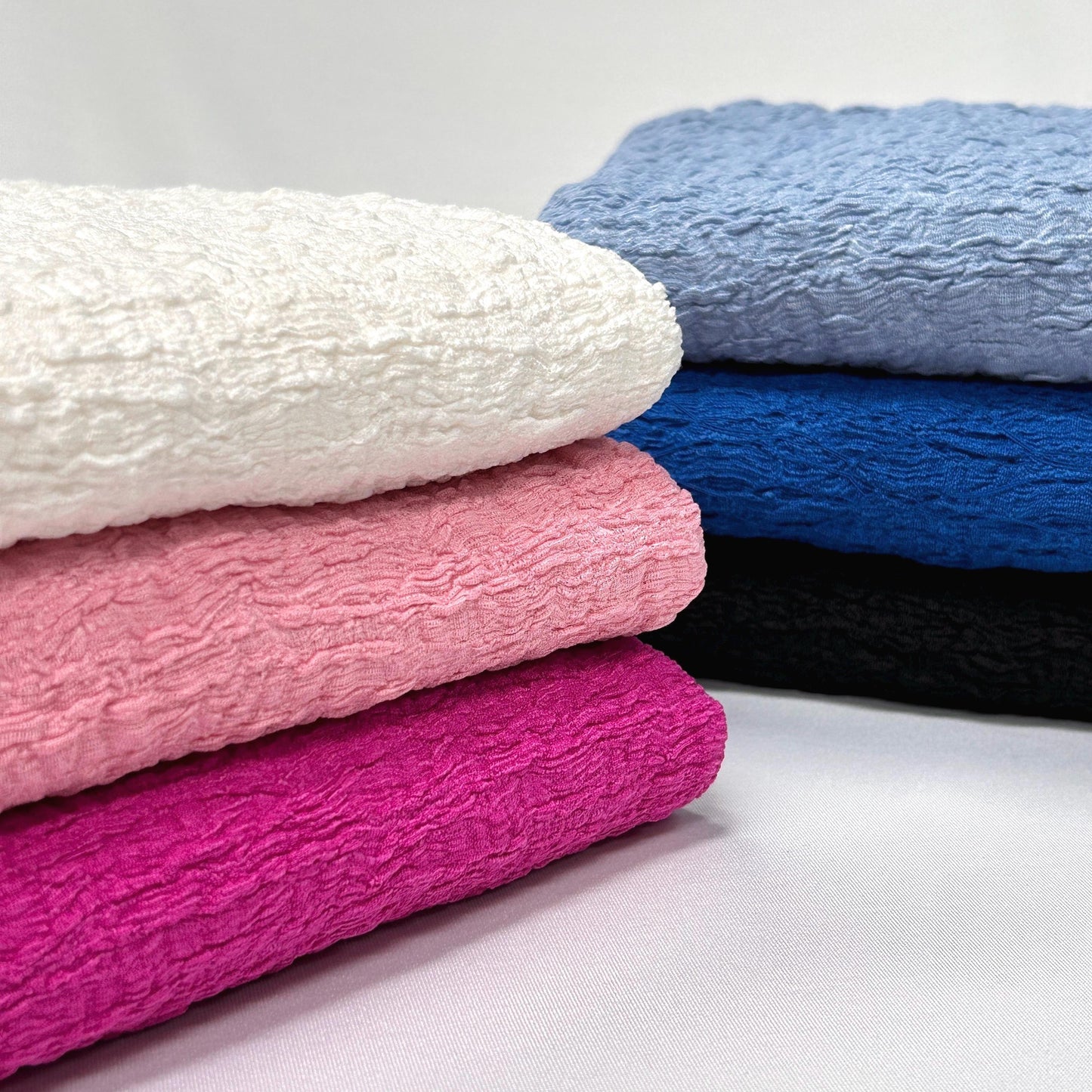 Wrinkled Textured fabric. Print Solid Color thin summer clothing fabric. cute dress.multi crepe. jaqard woven / QD-23072501