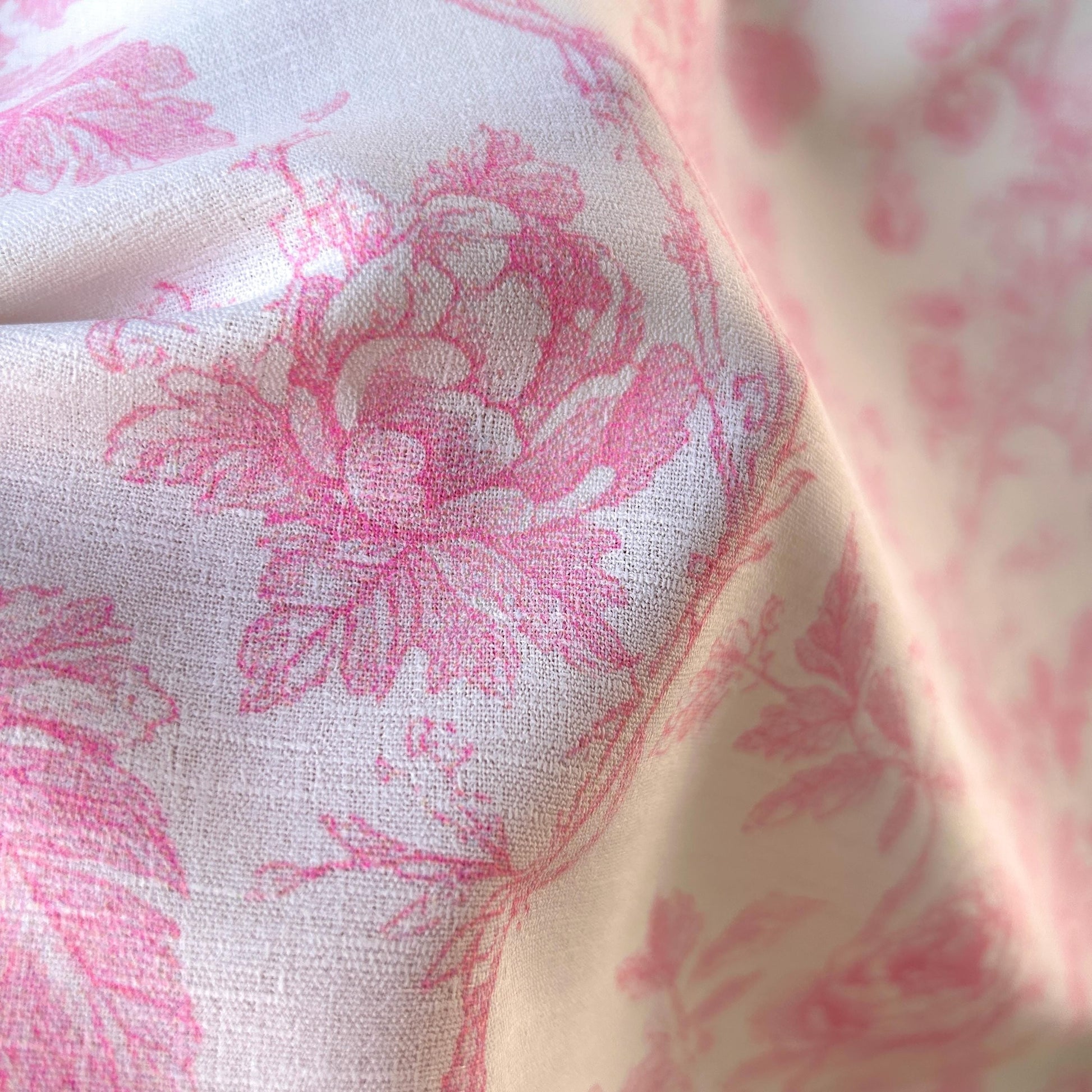 Pink Toile Fabric by the Yard. 60" wide - diy Home Decor - Premier Prints Fabric