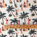 Vintage Hawaii Tiki Fabric - Soft and Lightweight 100% Poly, Ideal for Clothing, by Yard - US Shipping
