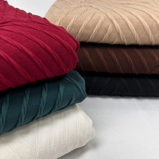 Jacquard Knit Fabric. RY 1322. Super Stretch- Soft 4-Way Stretch for Active Wear. 60" width. Fabric By The Yard.