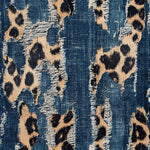 Printed denim texture fabric. Animal denim mix. 60" width. Fabric By The Yard.