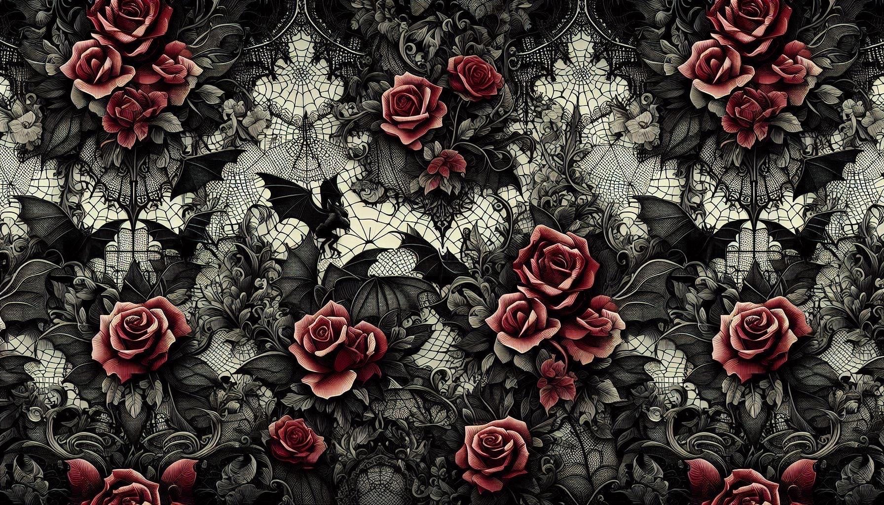 Gothic fabric. Whimsical seamless. Magic Fabric by the Yard