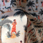 Vintage Hawaii Tiki Fabric - Soft and Lightweight 100% Poly, Ideal for Clothing, by Yard - US Shipping