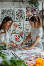 Printed denim texture fabric.  Printed patch image.  60" width. Fabric By The Yard.