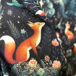 Fairytale Forest Fabric – Whimsical Princess & Fox fabric by the Yard, Enchanted Castle Scene for fashion, home deco, Craft Projects.