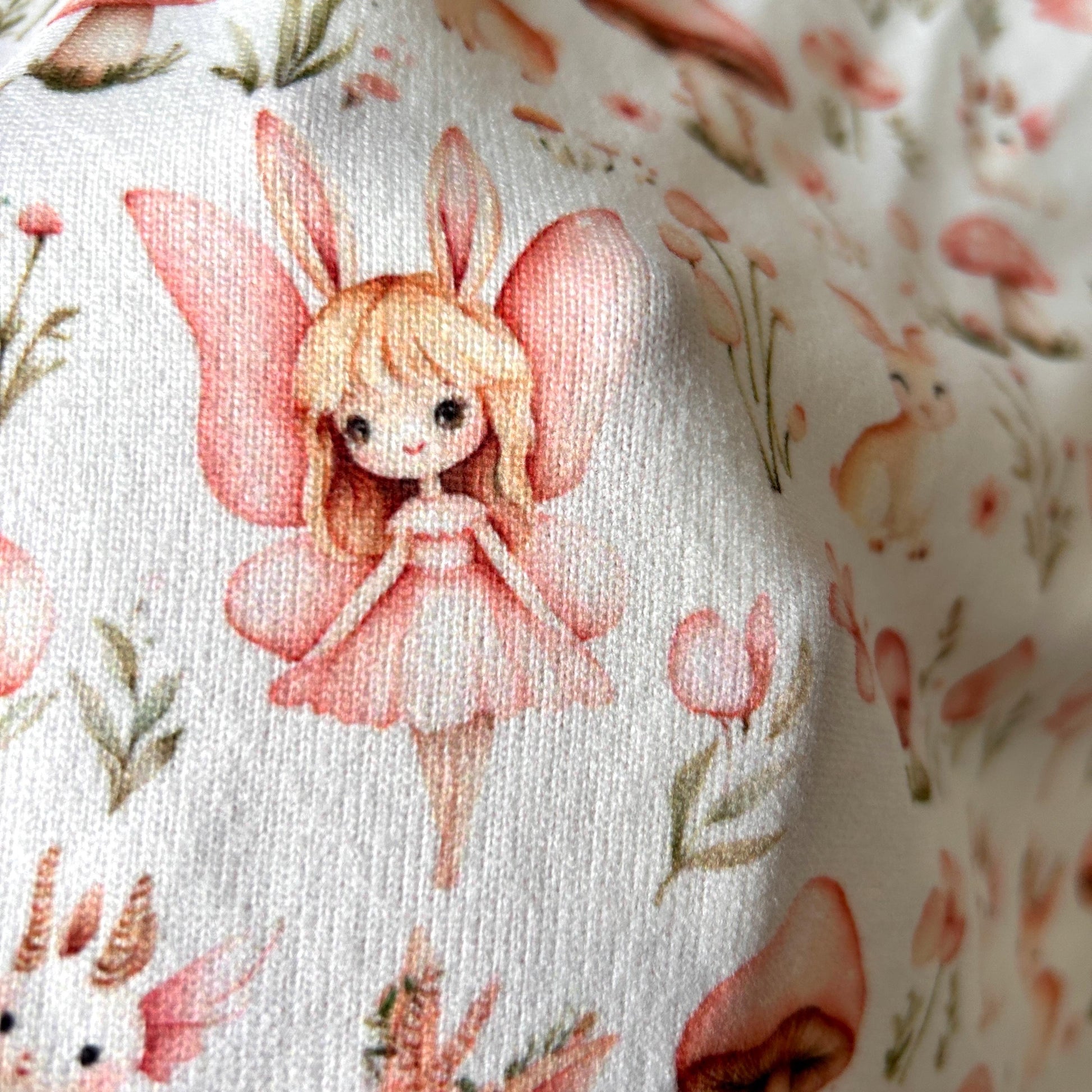 Fairy tale fabric. wonderland. watercolor illustrations of whimsical animals in Fabric By the yard