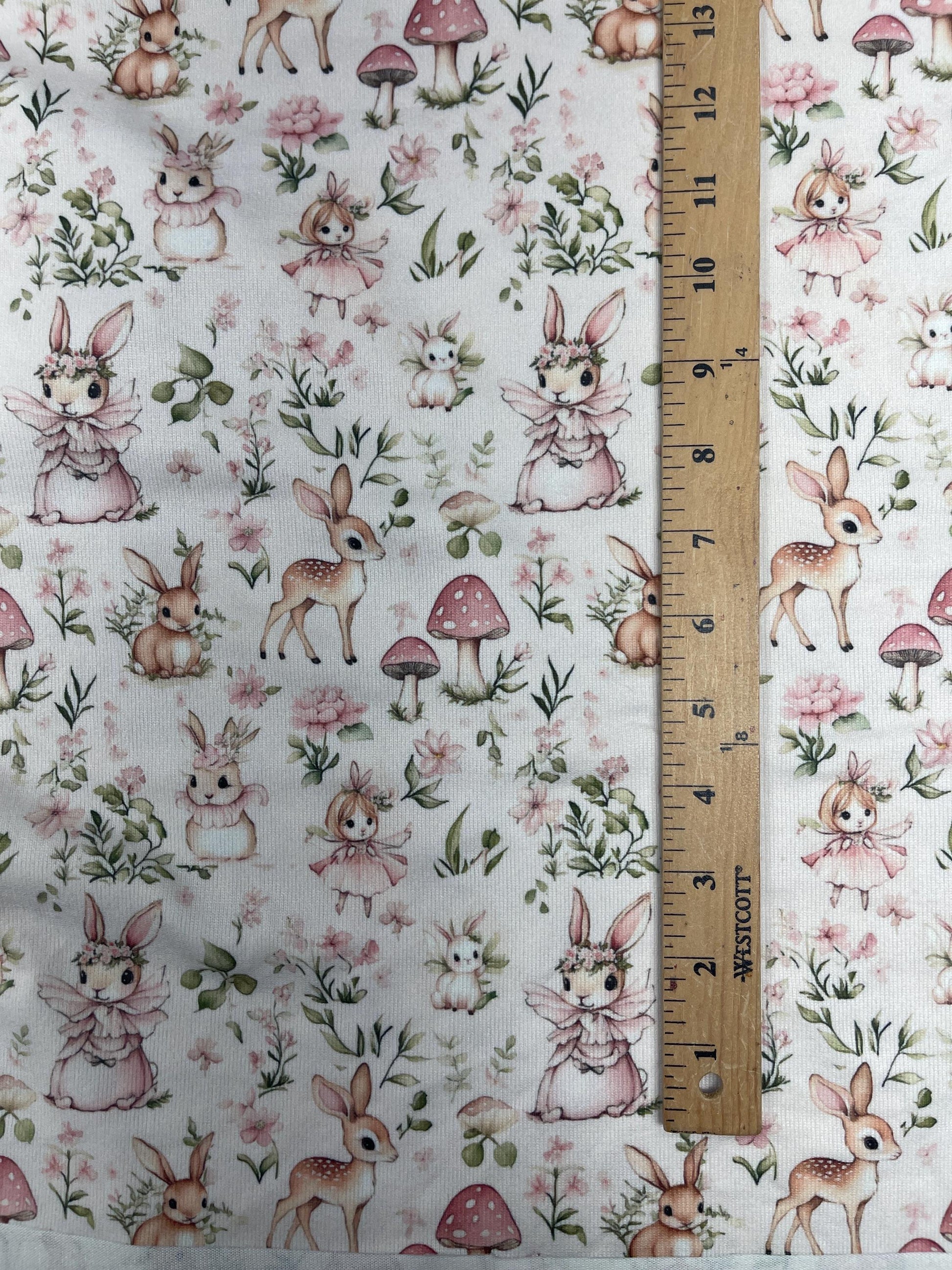 Fairy tale fabric. wonderland. watercolor illustrations of whimsical animals in Fabric By the yard