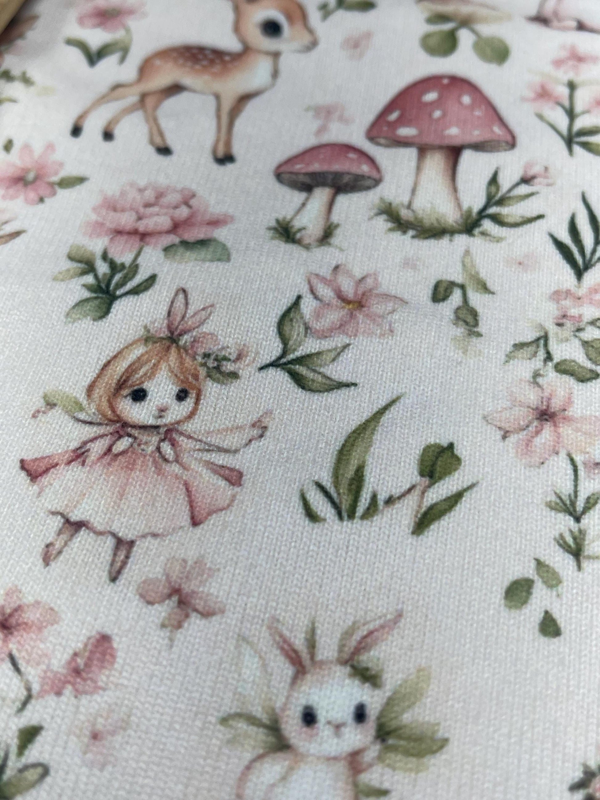 Fairy tale fabric. wonderland. watercolor illustrations of whimsical animals in Fabric By the yard