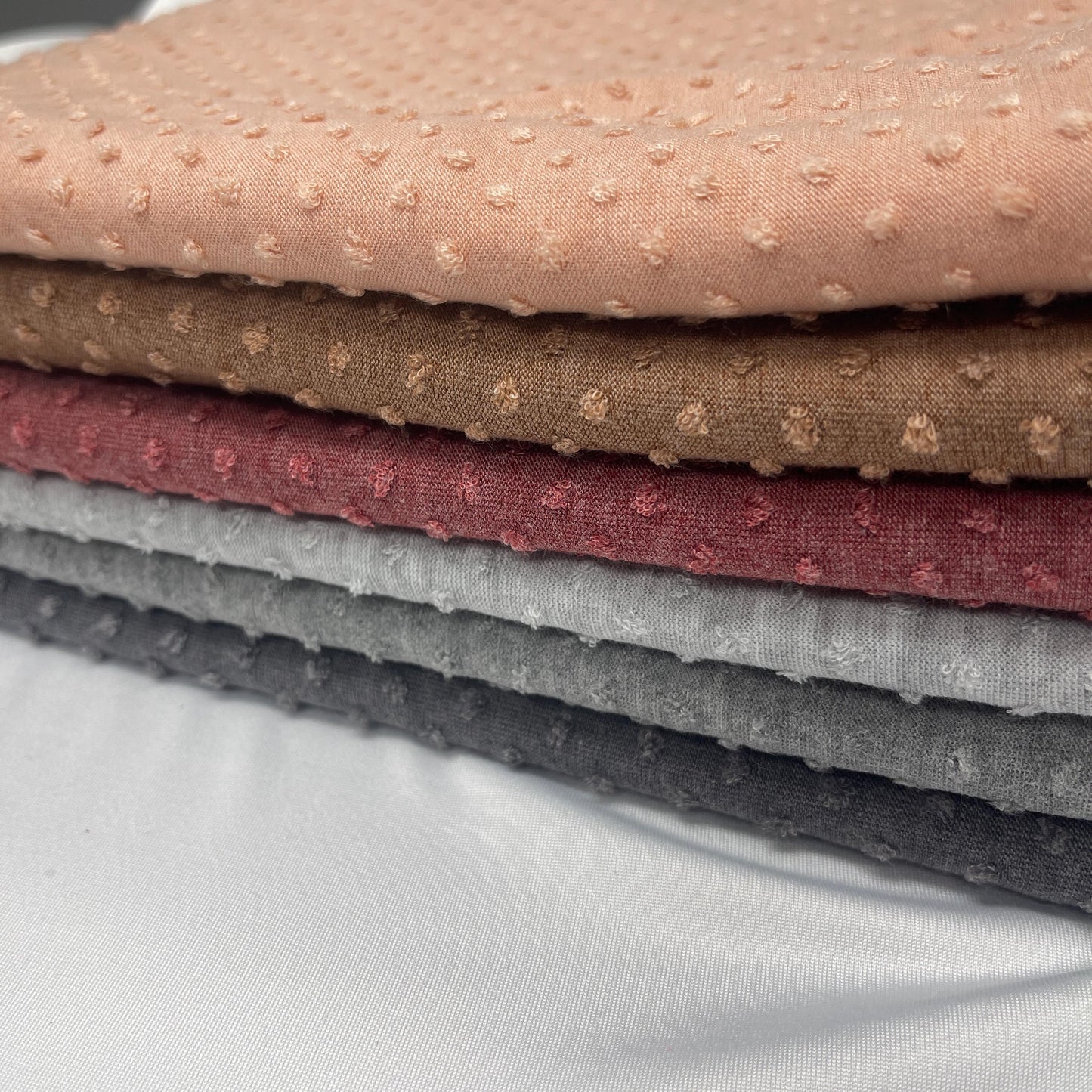 U-Jacquard Swiss Dot Knit. Jacquard Fabric, SOLIDS VARIETY, Fabric by the 1/2 Yard, Yard, or Sample, stretchy fabric