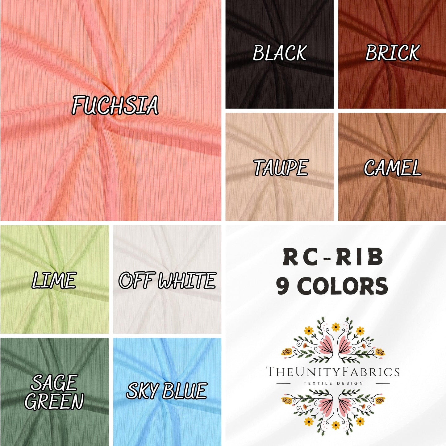 RC-Rib fabric. 60" width. Fabric By The Yard. wholesale fabric Fabric used to make clothes.