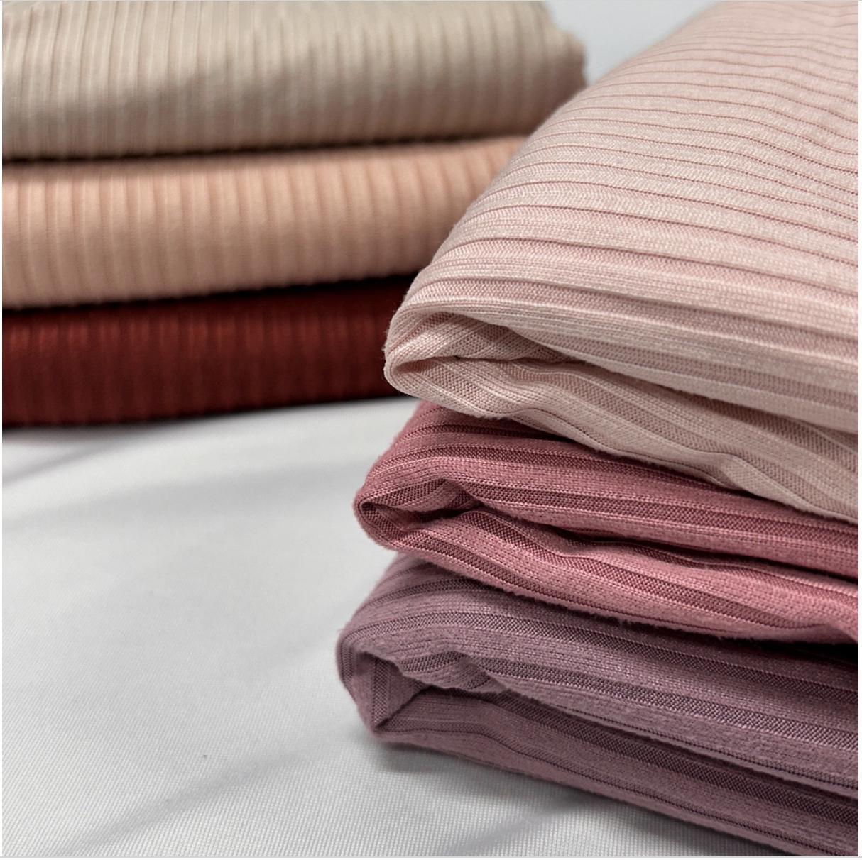 5X3 RIB - brushed DTY Rib. 60" width. Fabric By The Yard. Apparel-Fabric soft and stretch dress