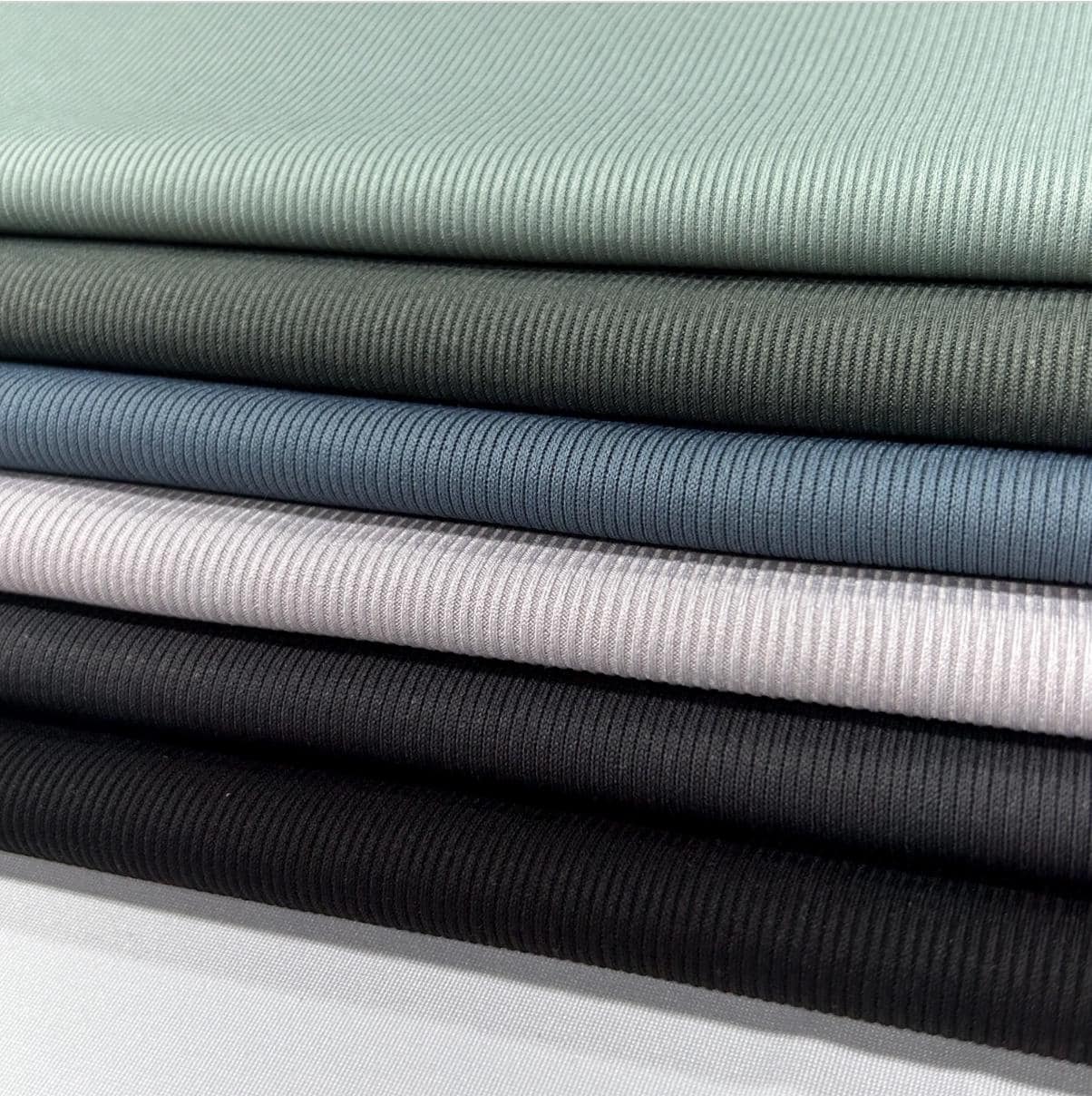 Rib knit fabric 2x1 . 60 inch width Baby Rib. Athena PD. 17 multicolor.  dress, top, stripe rib stretch.