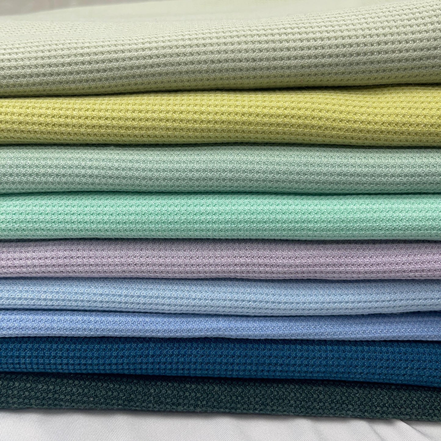 Waffle Knit fabric. Thermo-pd fabric. Soft Comfortable Brushed Stripe Elastane Viscose Polyester. sweatshirts, tops , children's wear