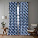 Nishigori fabric. indigo dyeing, shibori-dyed blue Tung flower pattern. fabric by yard.