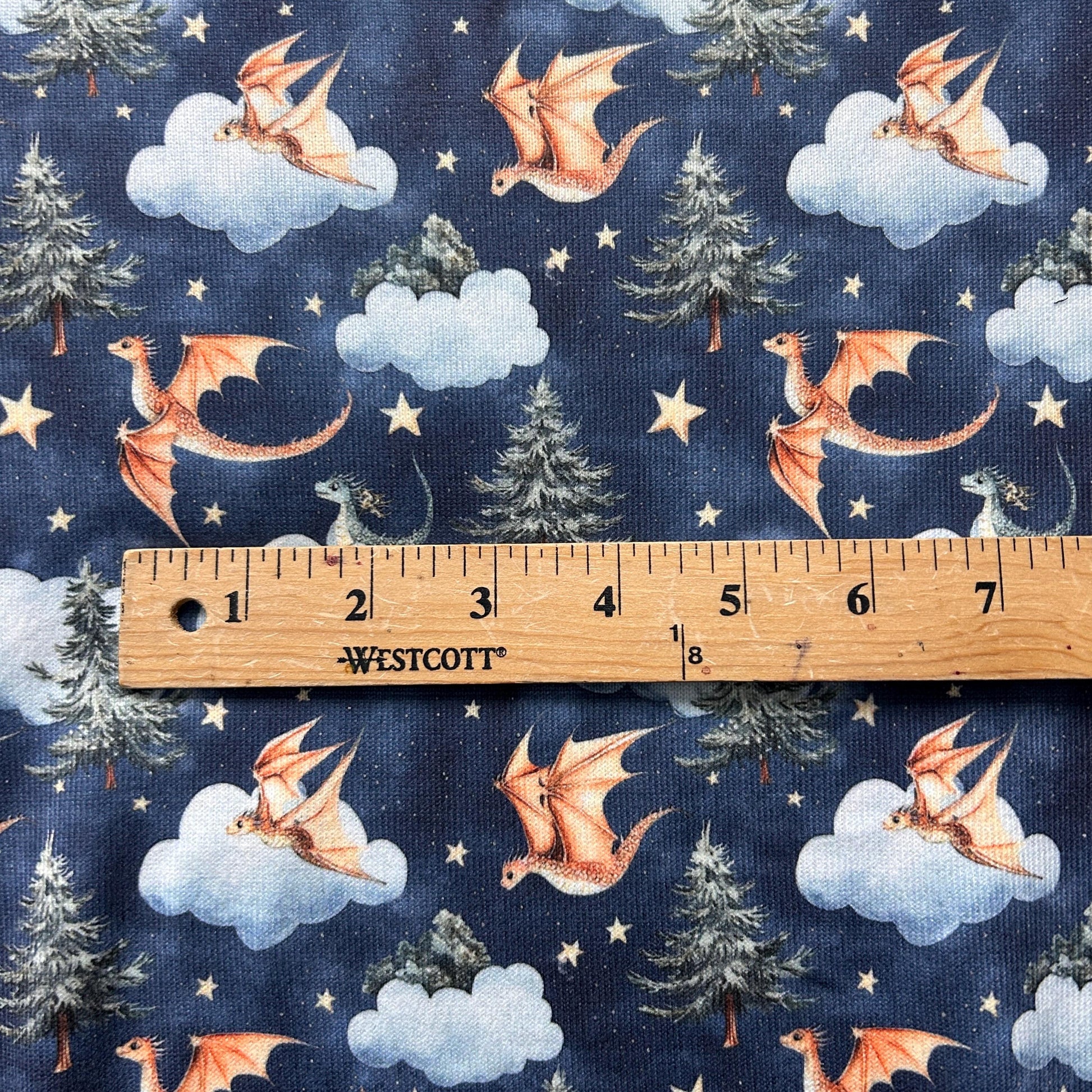 dragon fabric. Night Fantasy baby dragon Apparel Fabric - Colorful - Whimsical Fun Cute Happy Cheerful Griffin Clothing Fabric by the Yard