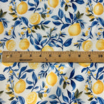 Italian fabric. print, lemon tree, fashion fabric, special design, summer fabric, clothing,home decoration Fabric.