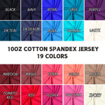10oz Cotton Spandex Jersey Blend, Soft and Durable Stretchy.  Sold by the Yard & Bolt - Ideal for T-shirts, Dresses, Skirts and  Apparel