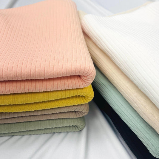 5x2 Cotton Rib Solid Color. 60" width. Fabric By The Yard. Material for Clothing Trim, Cuffs, Collars - Soft T-Shirts /CK