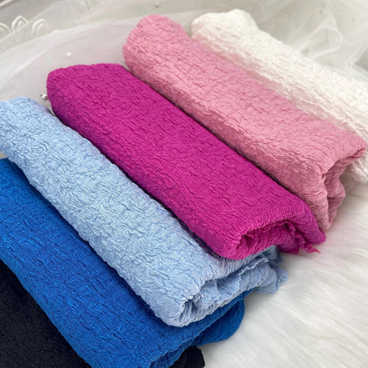 Wrinkled Textured fabric. Print Solid Color thin summer clothing fabric. cute dress.multi crepe. jaqard woven / QD-23072501