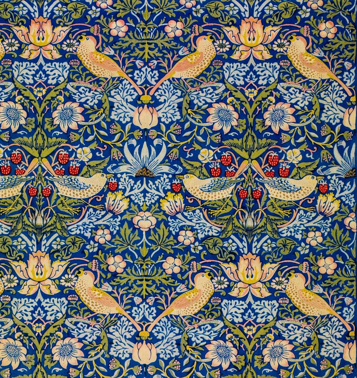William Morris, Strawberry Thief, Fabric by yard, Fabric wholesale, Crafting fabric. Floral vintage