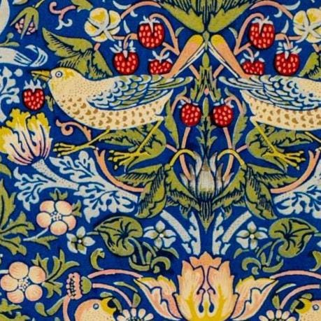 William Morris, Strawberry Thief, Fabric by yard, Fabric wholesale, Crafting fabric. Floral vintage